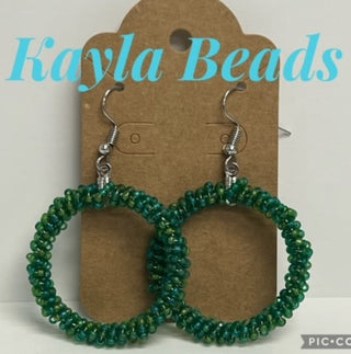 Small Beaded Hoop Earrings