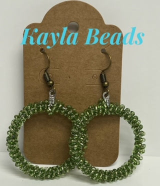 Small Beaded Hoop Earrings