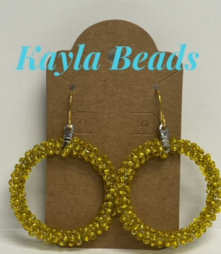 Small Beaded Hoop Earrings