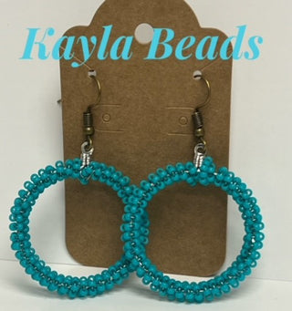 Small Beaded Hoop Earrings