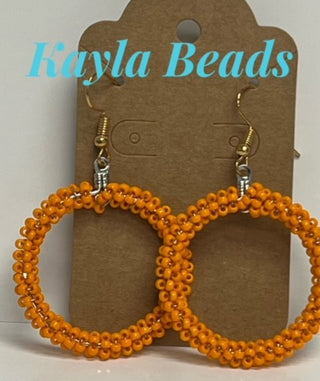 Small Beaded Hoop Earrings