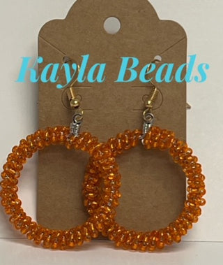 Small Beaded Hoop Earrings