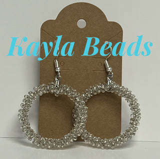 Small Beaded Hoop Earrings