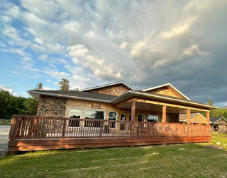 Front of Dining Hall has an excellent view of the river and sunsets.